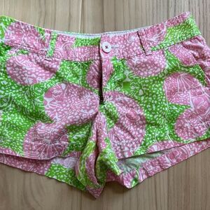 Lilly Pulitzer Walsh Short Pink Green Fruit Print Size 6